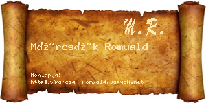 Márcsák Romuald névjegykártya